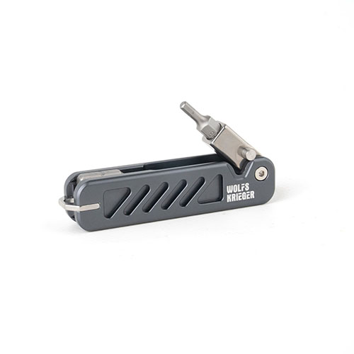 Yggdrasil Precision Tripod Multitool: lightweight, magnetic bit holder, includes H2, H3, H4, T40 bits for quick adjustments and repairs in the field.